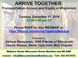 Arrive Together:Transportation Access and Equity in Wisconsin